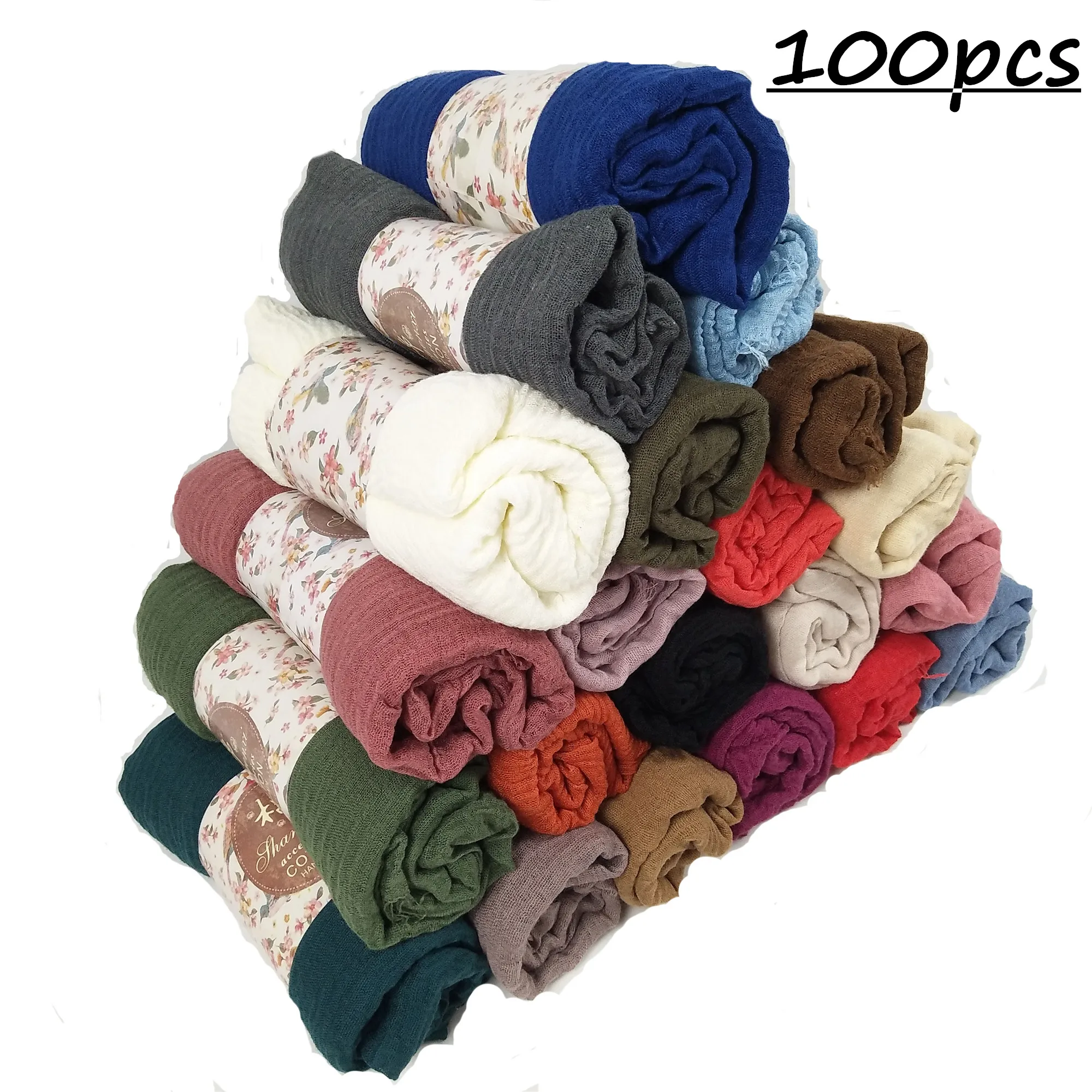 

70pcs 80colors Hot sale bubble plain scarf/scarves fringes women soft solid hijabs popular shawls big pashmina muslim wrap