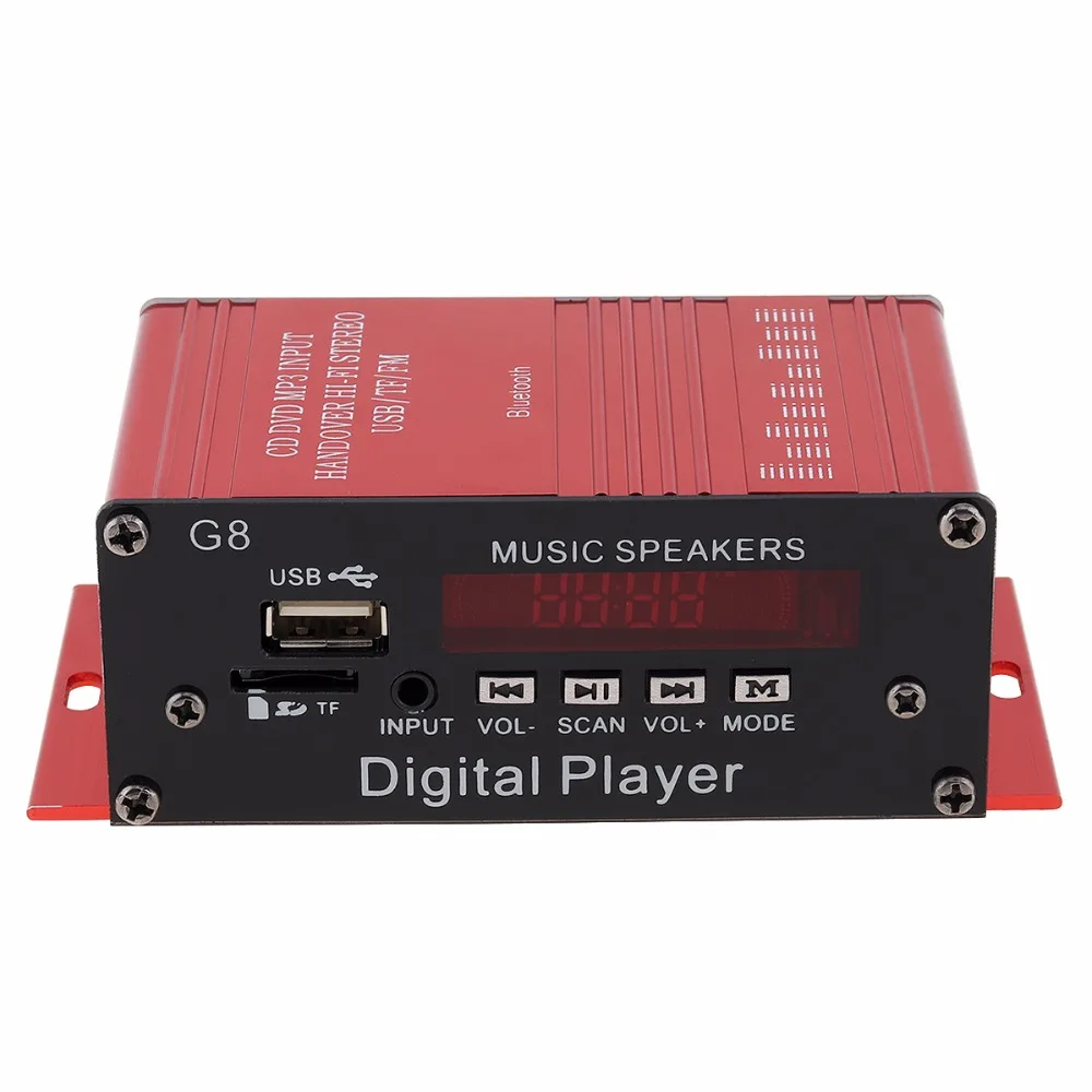 G8 2CH Bluetooth Car Audio Power Amplifier FM Radio Player Support SD / USB DVD MP3 with Remote Controller |