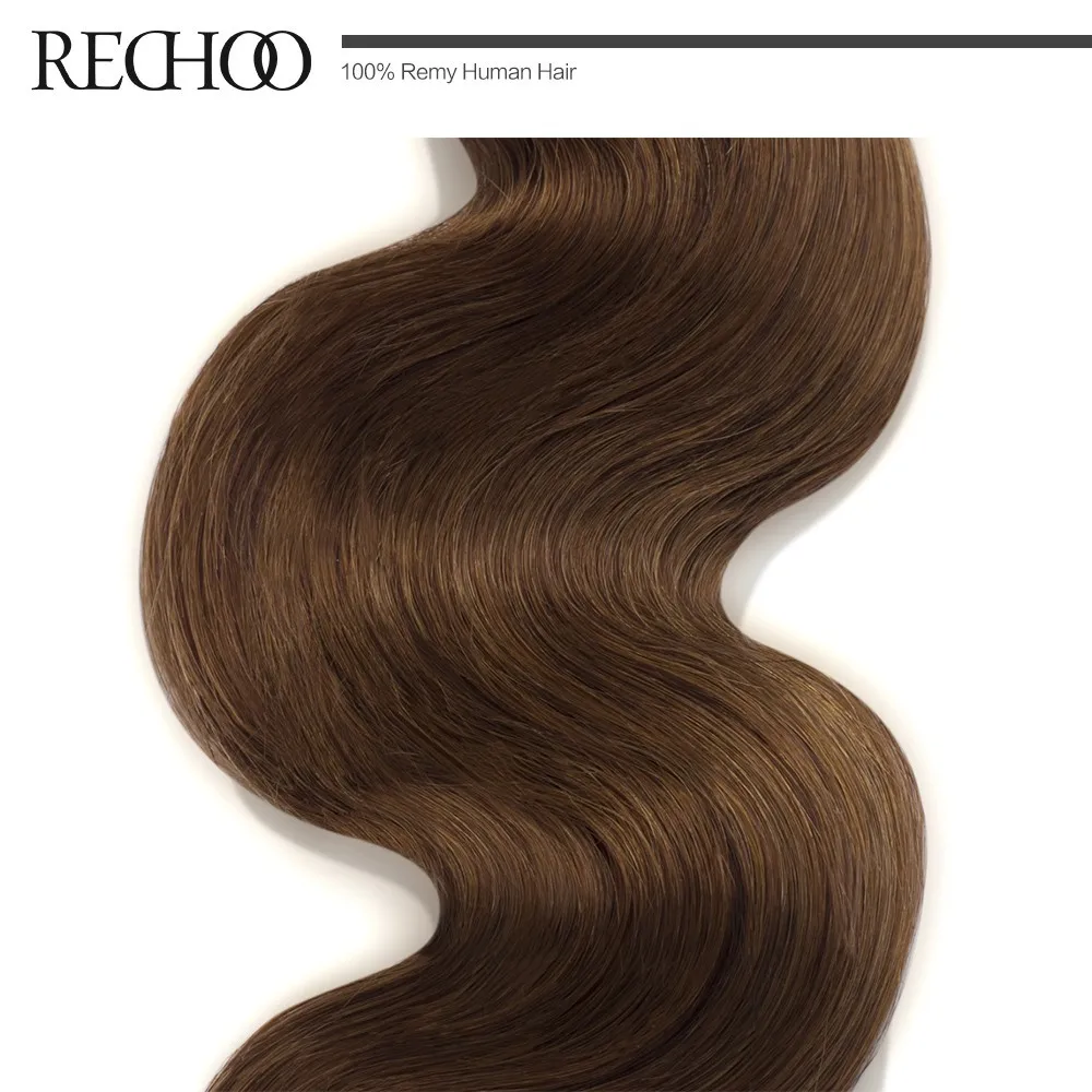 Rechoo бразильские Remy человеческие волосы пучки натуральные волосы светлые для наращивания волна тела один кусок набор волос Extesnions 14 до 26 дюймов
