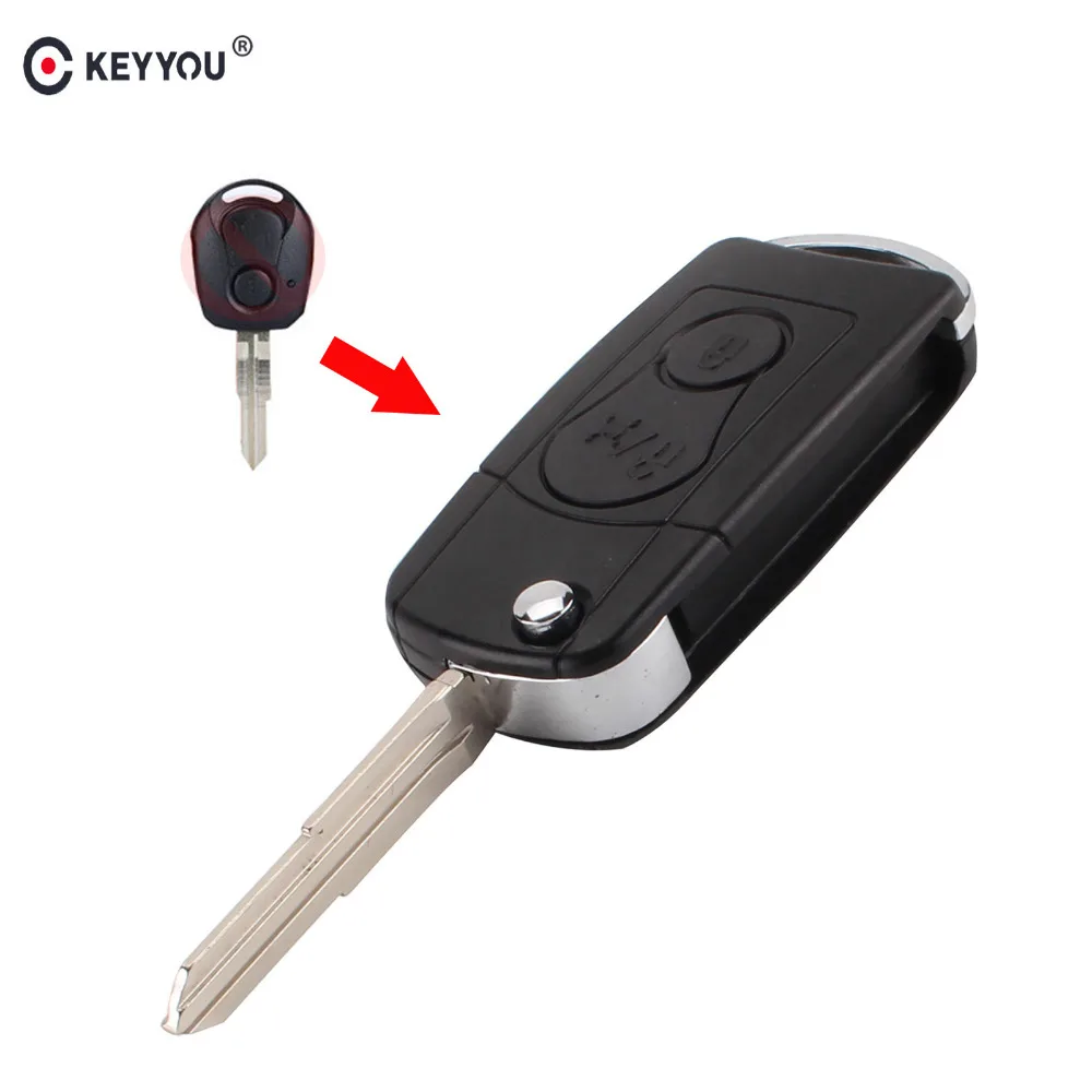KEYYOU 10 шт./партия для Ssangyong 2 кнопки флип складной дистанционный ключ чехол для Actyon SUV Kyron