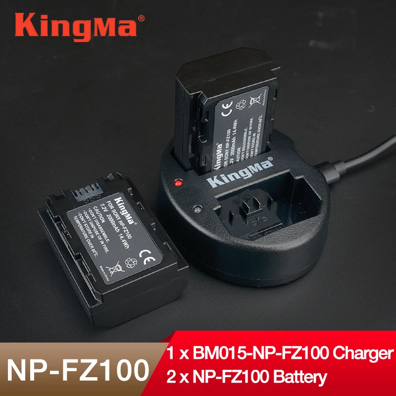 KingMa NP-FZ100 NPFZ100 NP FZ100 2000 мАч батарея + двойной USB зарядное устройство для sony BC-QZ1 a9 a7R III