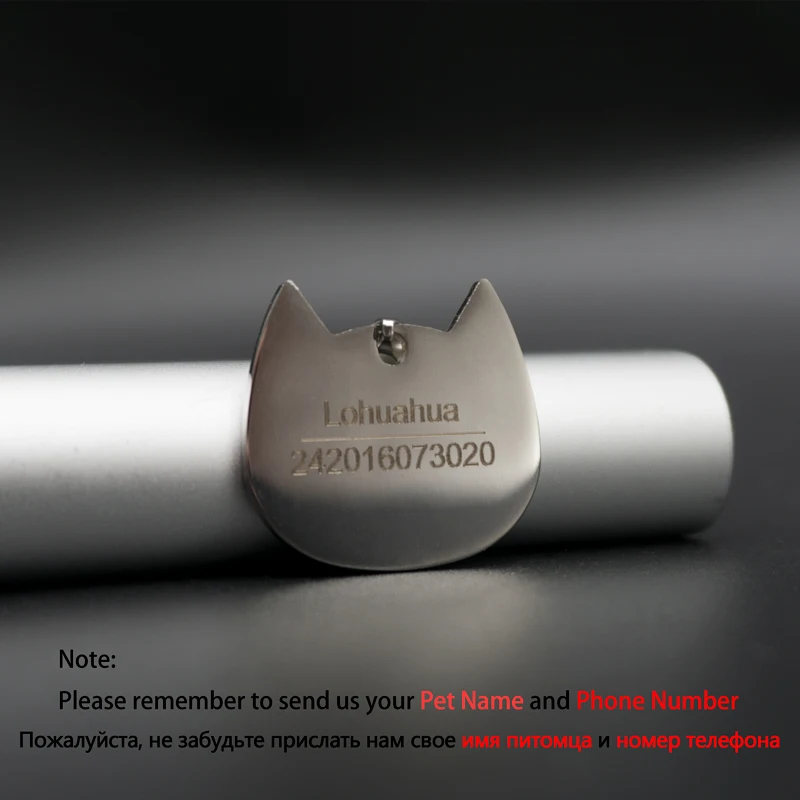 Silver-Cat Персонализированные Бирки Для Собак из нержавеющей стали с именем Выгравированные ID бирки для ошейника для собак анти-потеря питомца кулон-табличка с именем для питбуля лабрадора - Цвет: Silver-Cat