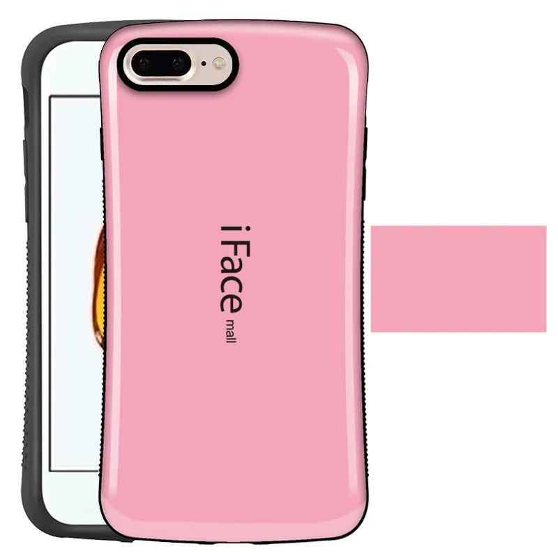 Розовый Ударопрочный чехол для iPhone 7, 8 Plus, противоударный чехол для Apple iPhone XR, XS, Max, X, противоударный чехол, карамельный цвет - Цвет: Розовый