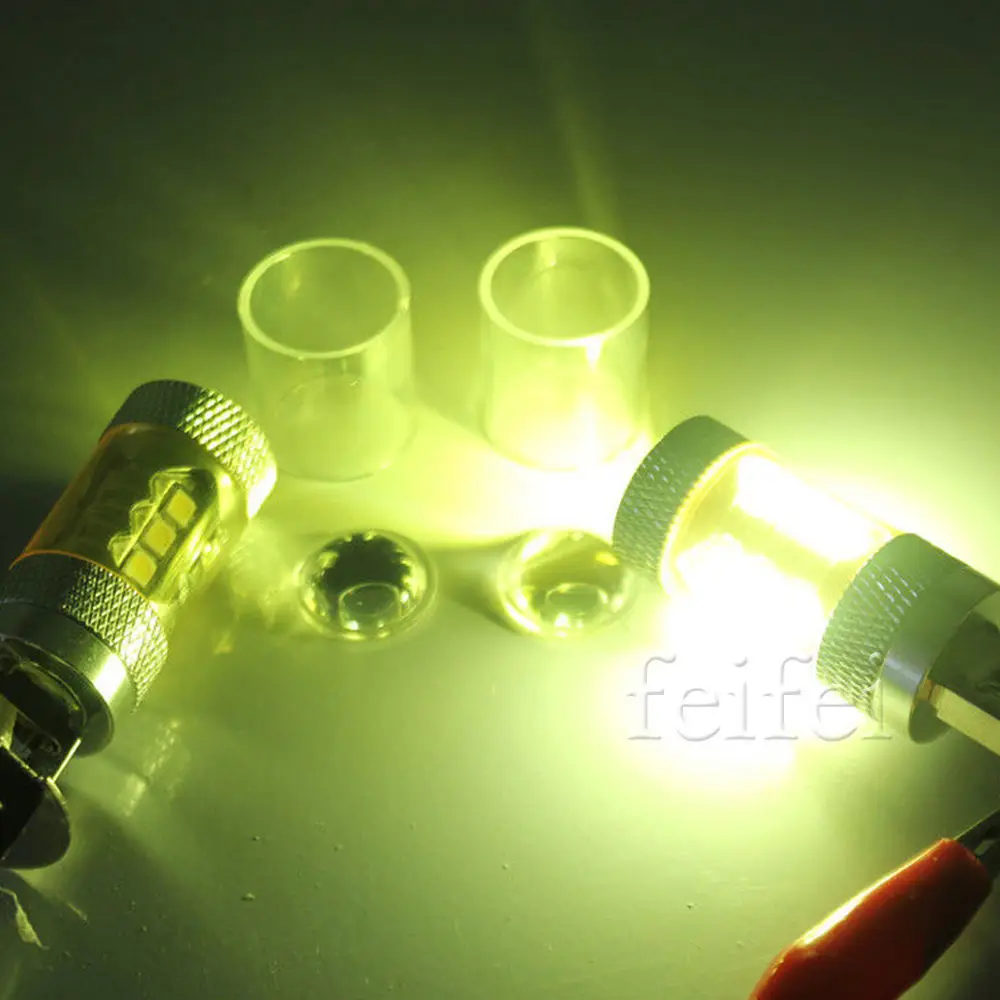 

2X CANBUS 12V 80W 3030 LED Car Bulbs White Yellow H3 for Led Fog Light Bulb 1200LM High Low Beam Headlight FOR BMW