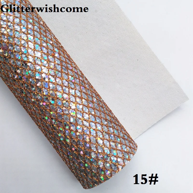 15 Glitterwishcome 21X29 см A4 Размеры виниловые обои для банты Лазерная Звезда Сетка блестящая кожаная ткань винил для банты, GM195A - Цвет: 15