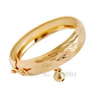 carved infant bracelet yellow gold filled openable baby bangle best choice for kids 45mm