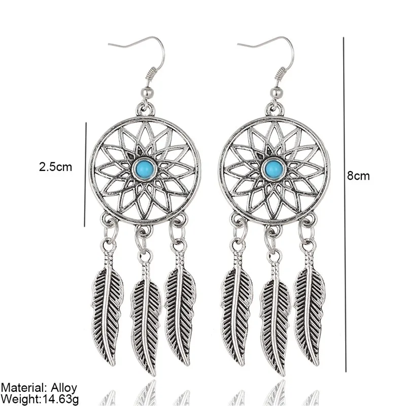 2019 летние стильные винтажные серьги-подвески из сплава с листьями и бусинами