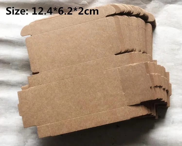 

50pcs/lot Blank Brown Carton Kraft Box 12.4*6.2*2cm DIY Craft Gift Packing Boxes, Handmade Soap Candy Storage Aircraft box