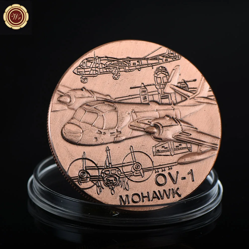 style 6 WR UH-1 Huey Challenge медная позолоченная памятная монета ВВС США медная монета Металл искусство ремесла армии США домашний декор - Цвет: style 6