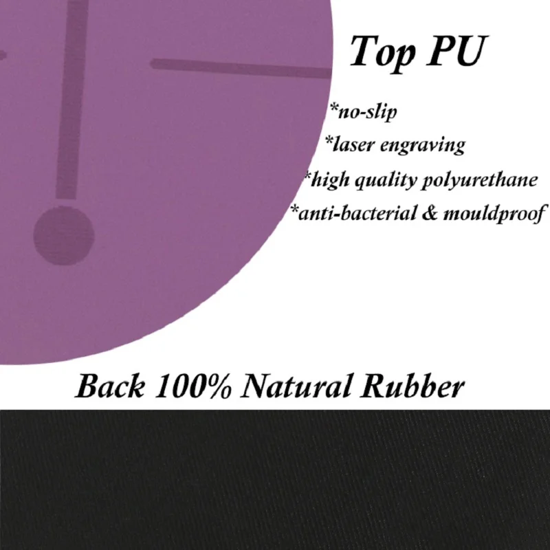

New hot rubber natural yoga mat Purple PU sports Anti-Slip mat 183cm * 68cm Big yoga mat Hot yoga Anti-Slip exercise mat