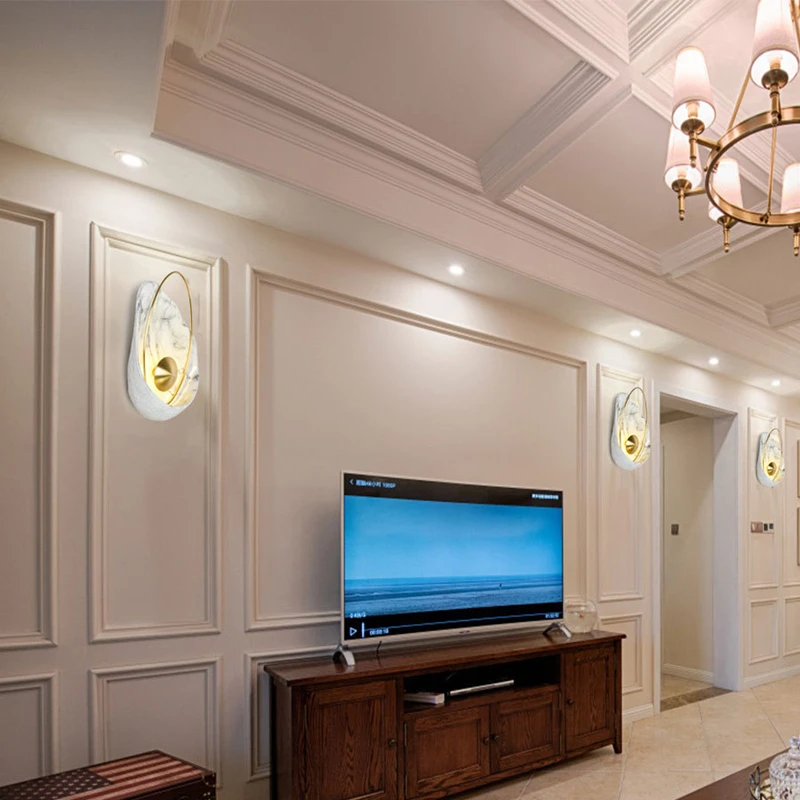 Креативный современный в форме ракушки светодиодный настенный светильник ТВ фон