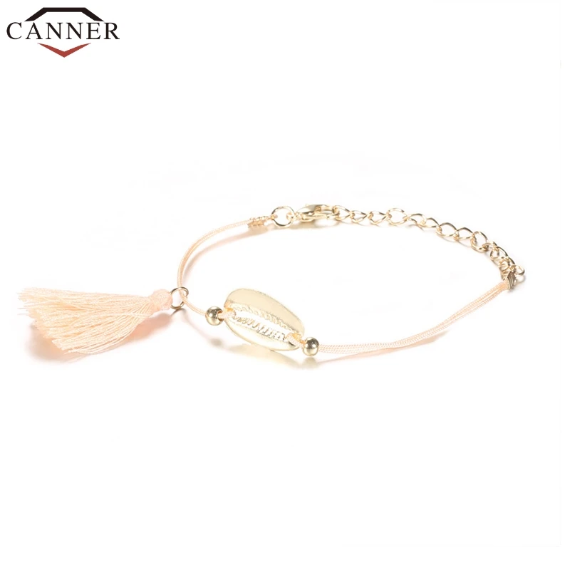 CANNER богемные бусы сердце оболочки браслеты Набор для женщин Бохо с кисточкой