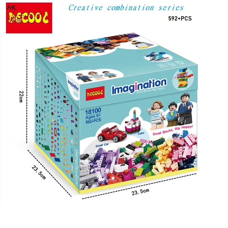 Decool 18100 креативная коробка 592 шт DIY Кирпичи игрушки для детей развивающие