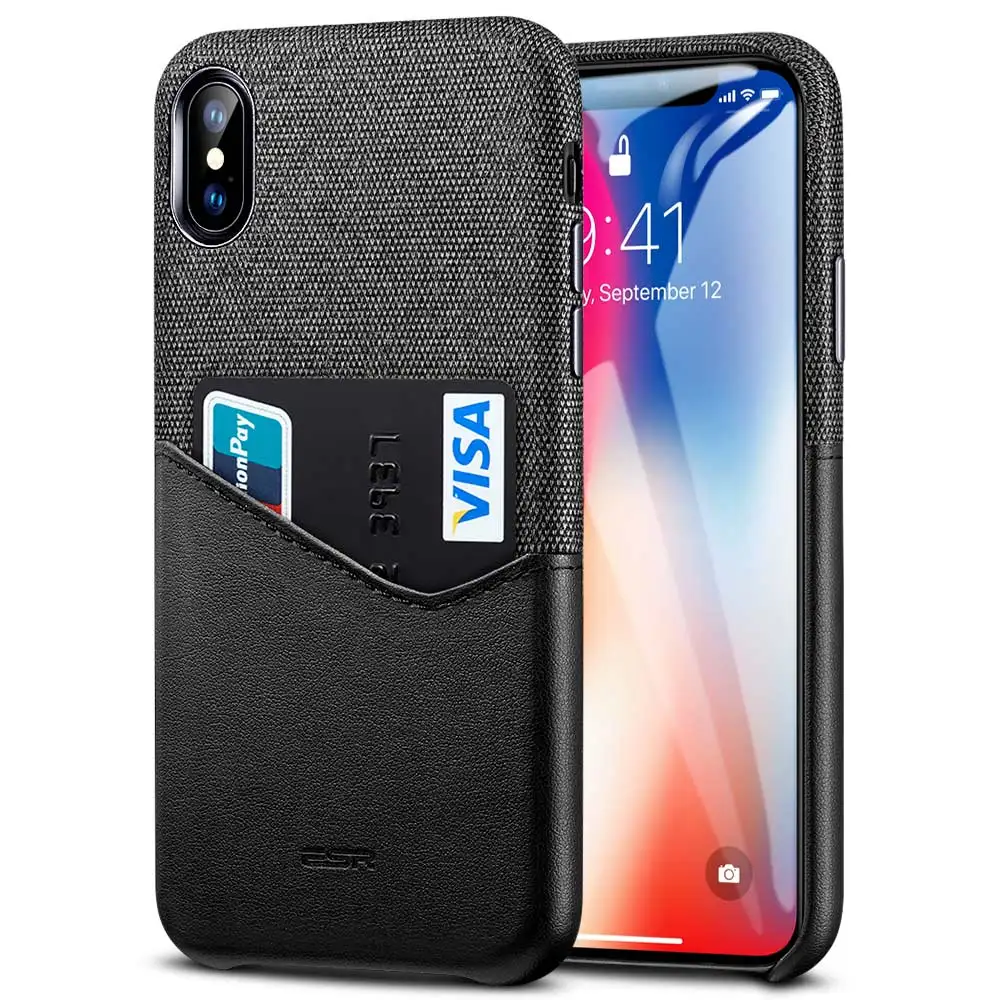 Чехол ESR для iPhone 11 Pro XR XS Max, брендовый Роскошный кожаный чехол со слотом для карт, противоударный чехол-кошелек для iPhone iphon