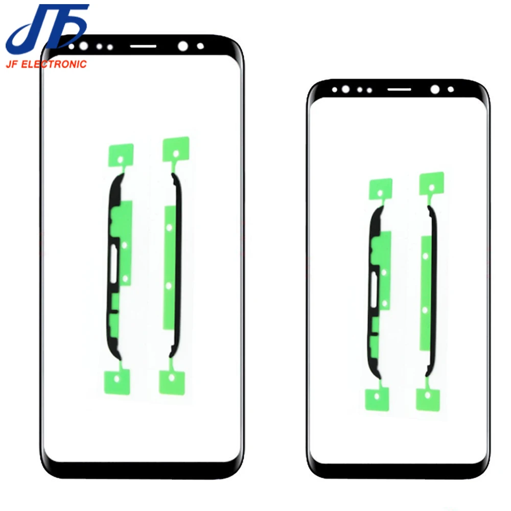 1 шт. сменная сенсорная панель для samsung Galaxy S8 G950 G950F/S8+ plus G955 Черная передняя внешняя стеклянная линза с наклейкой