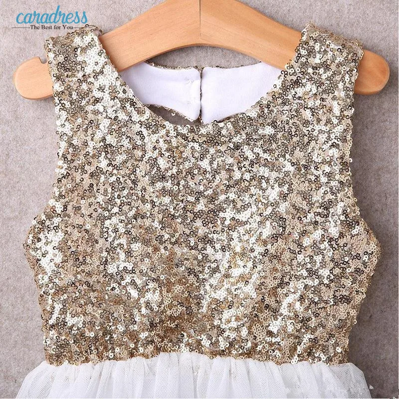2017 New Arrival Flower Girls Dresses Sequind Top Child Formal Hollow Back Short Crew Neck Wedding Party | Свадьбы и торжества