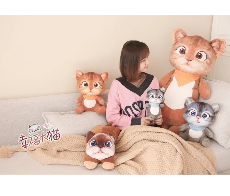 3D печать милый Кот кукла котенок плюшевая игрушка котенок кошка плюшевая кукла девочка Спящая Подушка подарок игрушки