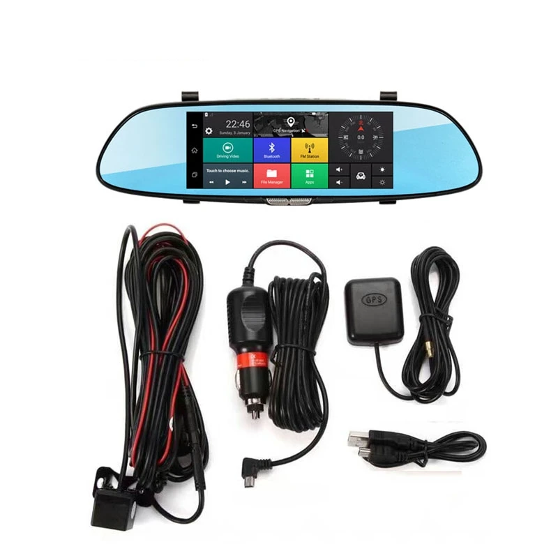 Emaid7.0in 3G Видеорегистраторы для автомобилей видео зеркало Android Touch GPS FHD 1080 P
