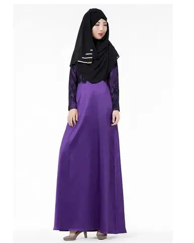 1 шт./лот, женское кружевное мусульманское платье, платье макси для девочек, платье-кафтан в Дубае, турецкий хиджаб jilba, мусульманское платье