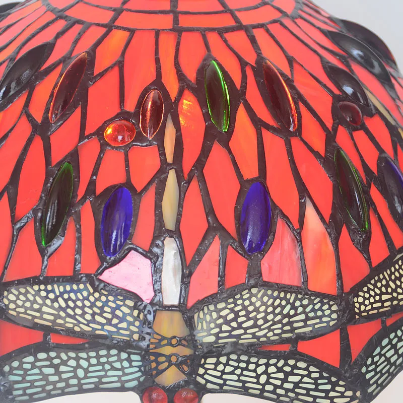 Фумат стеклянная художественная настольная лампа Античный Декор Красная