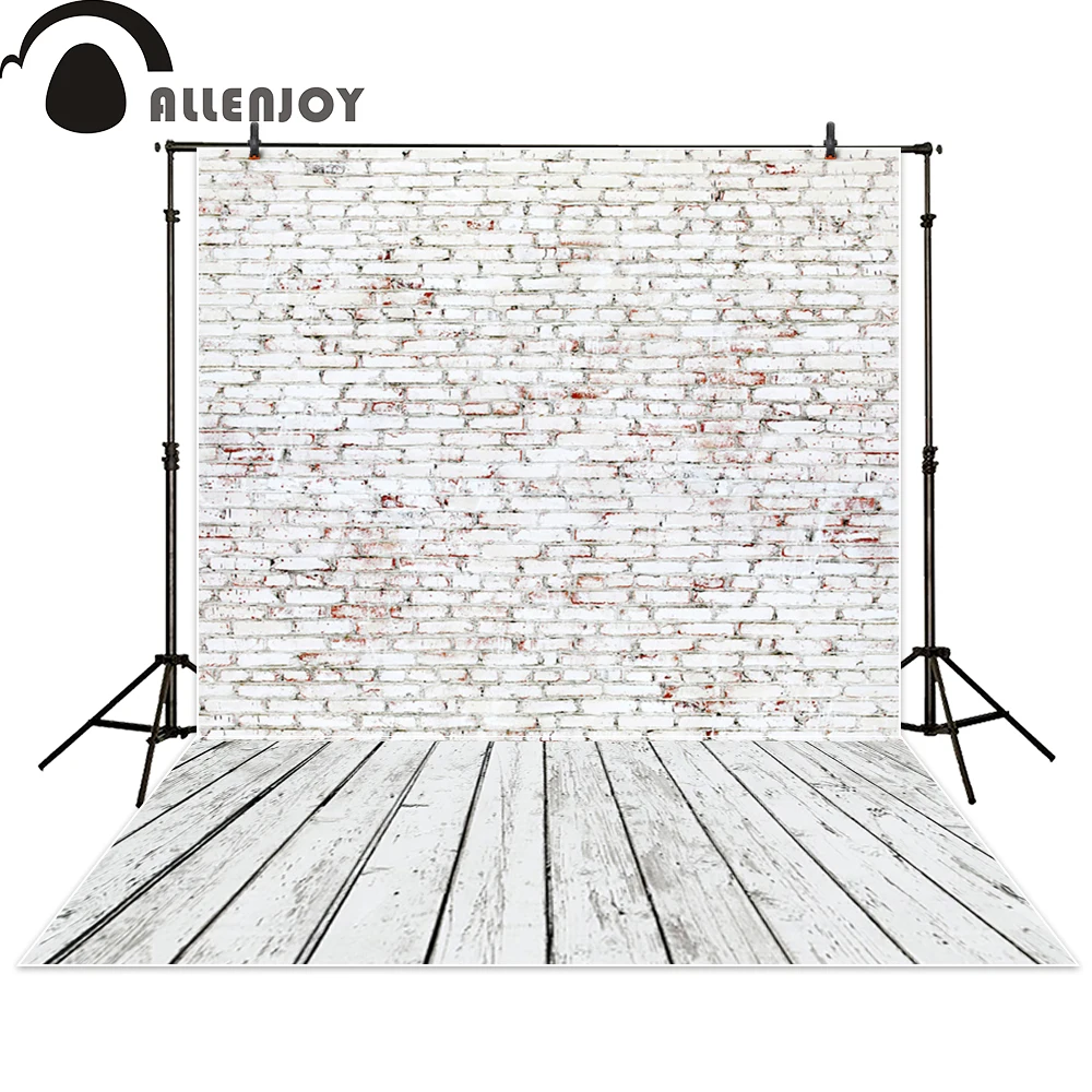 Фотофон allenjoy белая кирпичная стена дерево пол винтажный фон фотостудия для
