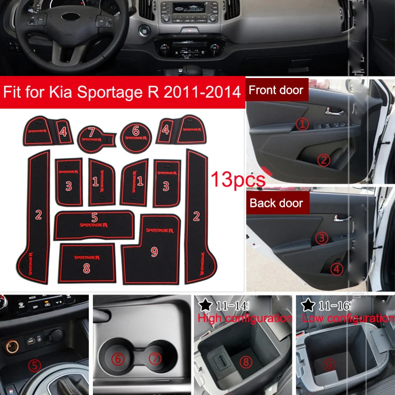 Для Kia Sportage R 2011 2012 2013 2014 2015 затворный слот подкладка Салонные подложки