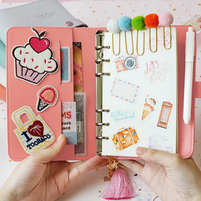 

Yiwi logo Custom Spiral Notebook Diary Notepad Vintage Pirate Anchors PU Leather Note Book Stationery Gift Traveler Journal