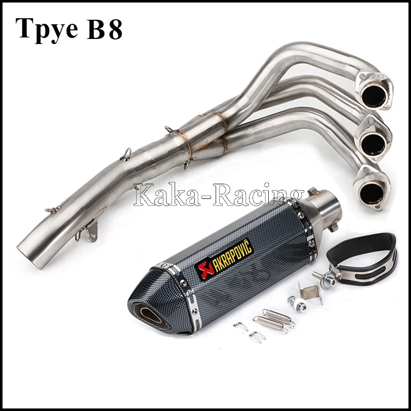Type B8 Мотоцикл Полный выхлопной системы заголовок передней трубы Akrapovic глушитель для YAMAHA MT09 FZ09 fzFZ-09- XSR900 - Цвет: Type B8