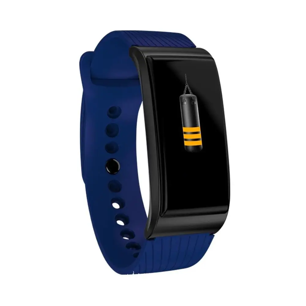 Silica Strap Blue F4 смарт-браслет, измеритель артериального давления, пульсометр для мужчин и женщин, браслет, фитнес-спортивные часы, шагомер, умный металлический браслет - Цвет: Silica Strap Blue