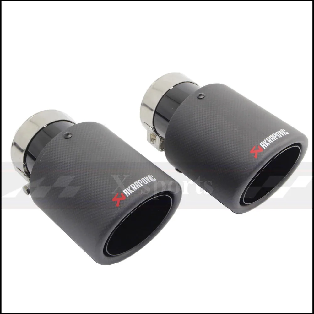 Akrapovic углеродное волокно Матовый Автомобиль Стайлинг выхлопная система глушитель наконечник трубы обжимной Универсальный черный отделка из нержавеющей стали