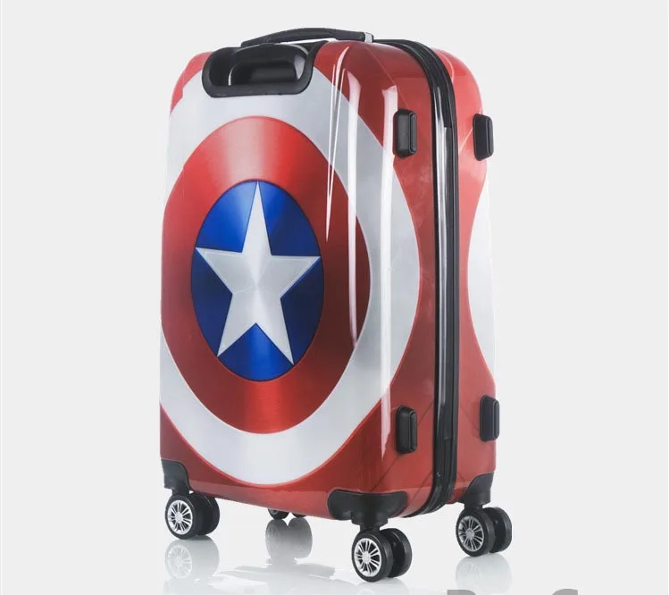 BeaSumore милый мультяшный детский Багаж на колёсиках Spinner super hero чемодан на колесиках, Студенческая дорожная сумка с паролем, тележка для салона