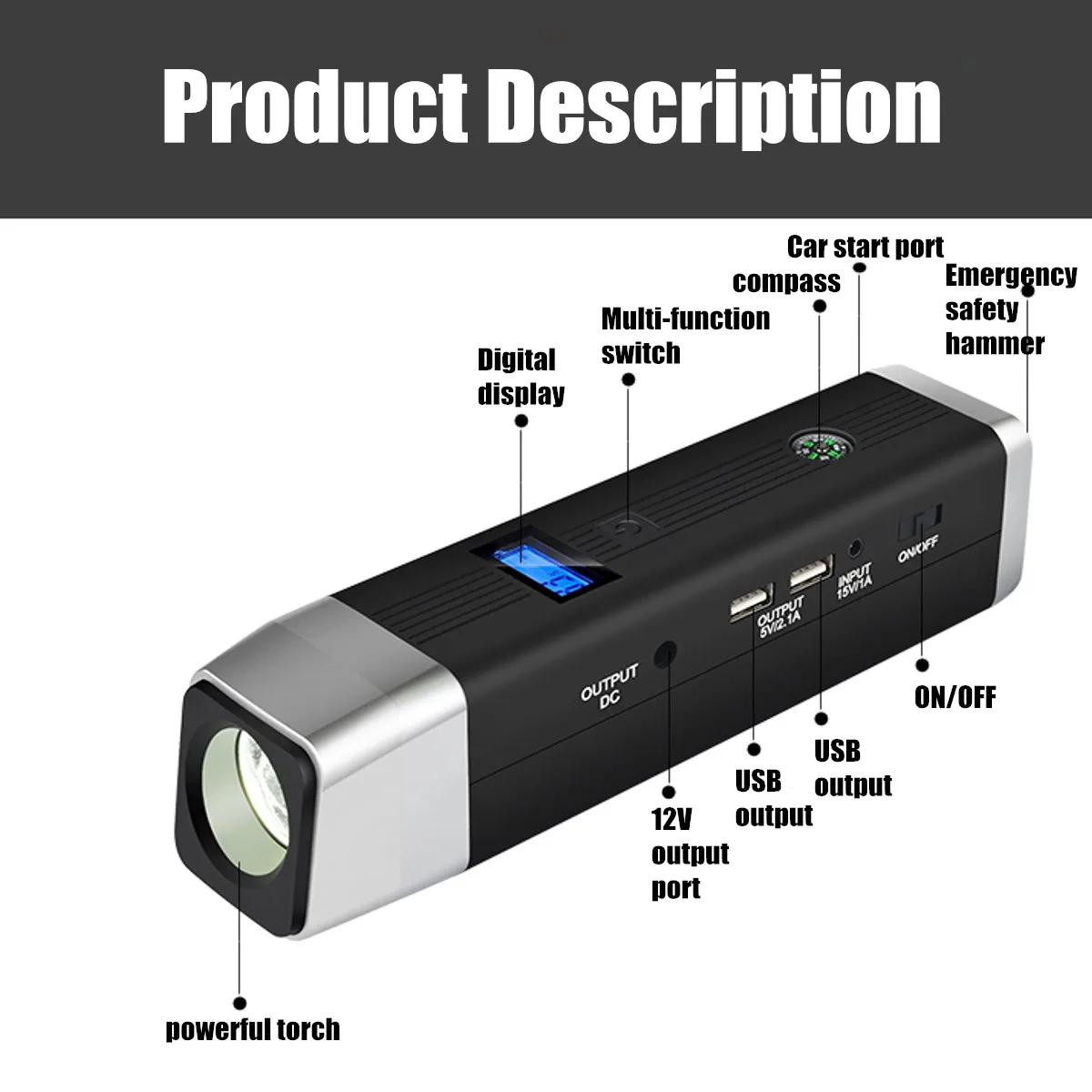 Многофункциональное пусковое устройство 99800 мА/ч, 12 V 2USB 500A портативный автомобильный аккумулятор бустер зарядное устройство усилитель Мощность power Bank пусковое устройство