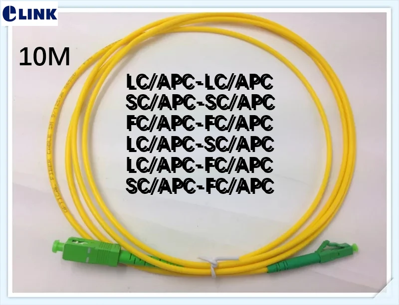 20pc 10m LC/APC SC/APC FC/APC fiber patchcord Singlemode Simpex 2.0mm patch cable SM SX SC LC FC APC optical fibre jumper IL<0.3