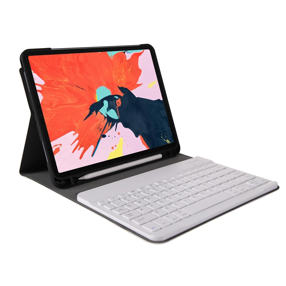 Для iPad Pro 11 2 в 1 съемная Bluetooth Русская/Иврит/испанская клавиатура+ тонкая подставка из искусственной кожи Чехол встроенный карандаш слот
