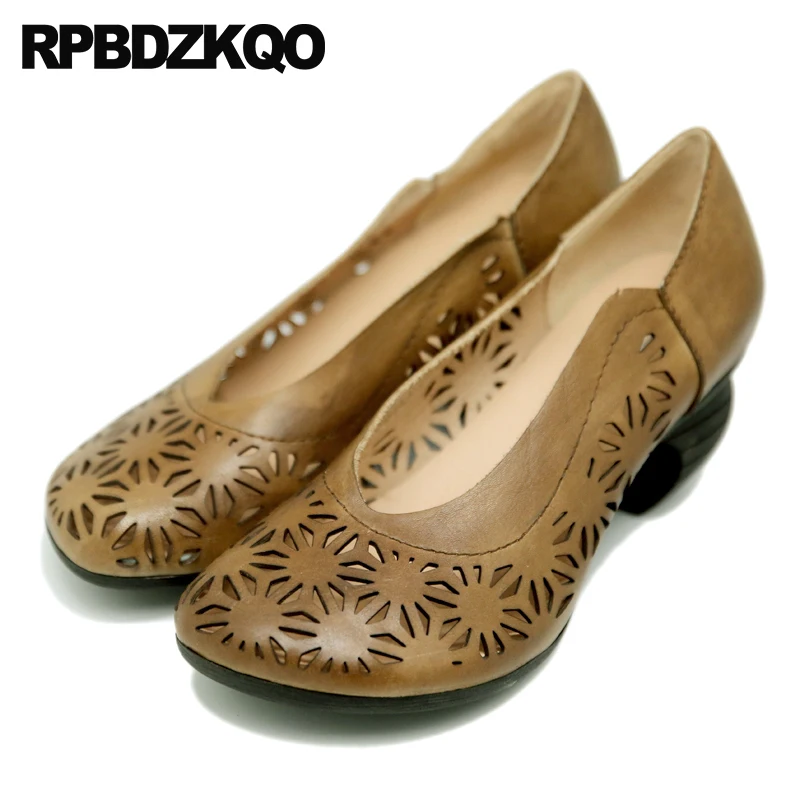 закрытый носок дизайнер Настоящая кожа высокий каблук лето блок женская обувь 2018