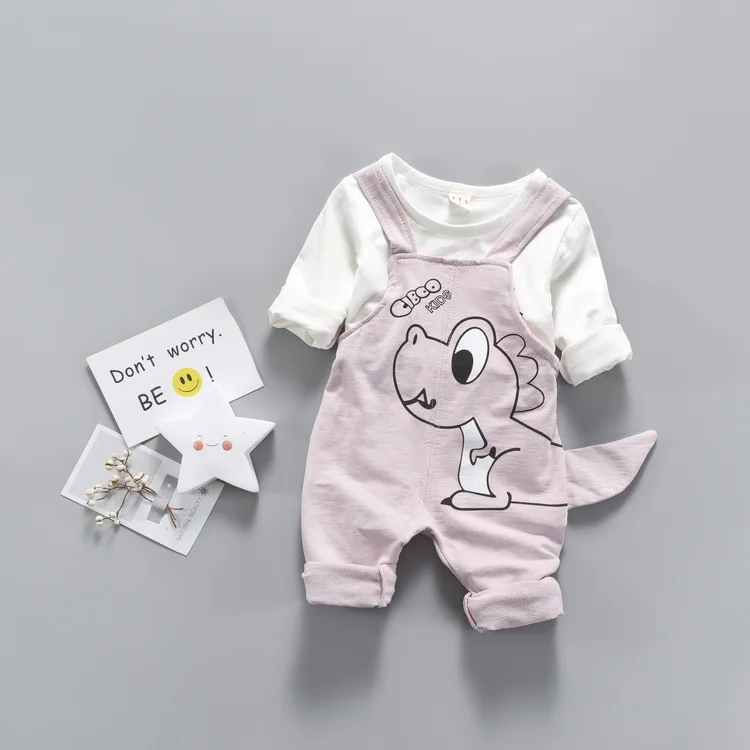Children's Clothing 2019 Star Costume Generation Dinosaur Bib Cotton Long-sleeved Fashion Boy | Детская одежда и обувь