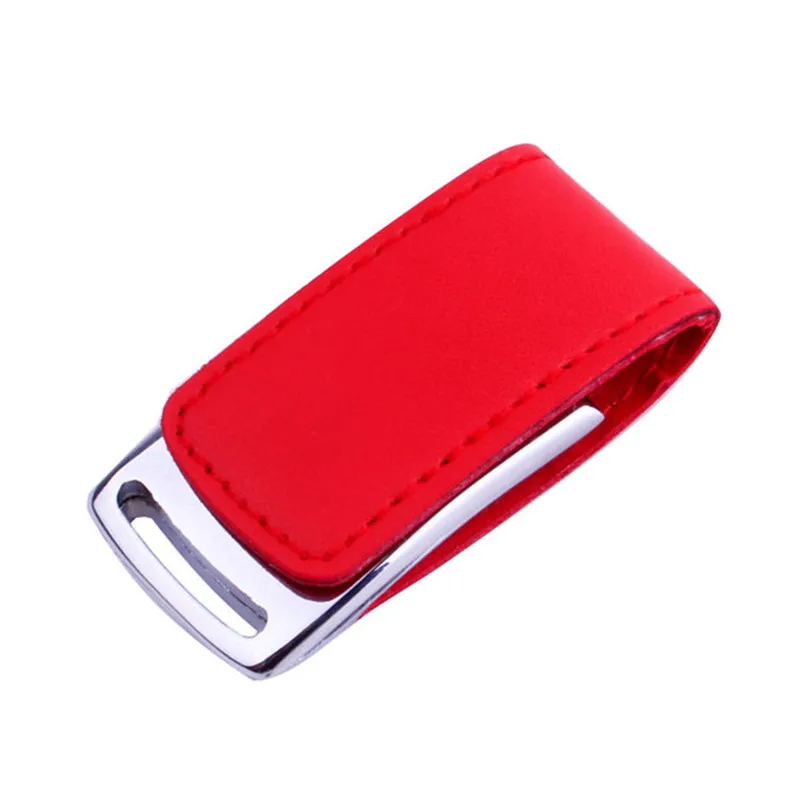 Red POWERONE, кожаный и металлический брелок, USB флеш-накопитель, флешка, модный креативный USB 2,0, карта памяти, 64 ГБ, 16 ГБ, 32 ГБ, 4 Гб, U диск - Цвет: Red