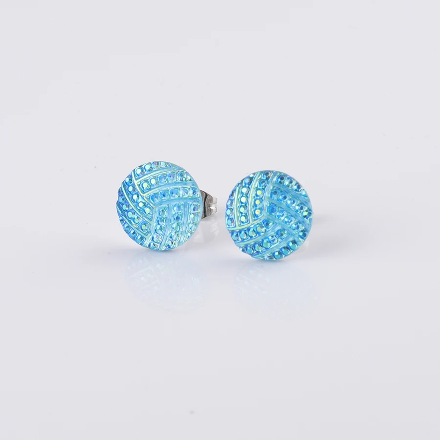 Fnixtar 12 мм AB цветные блестящие серьги гвоздики в полоску из смолы круглые простые