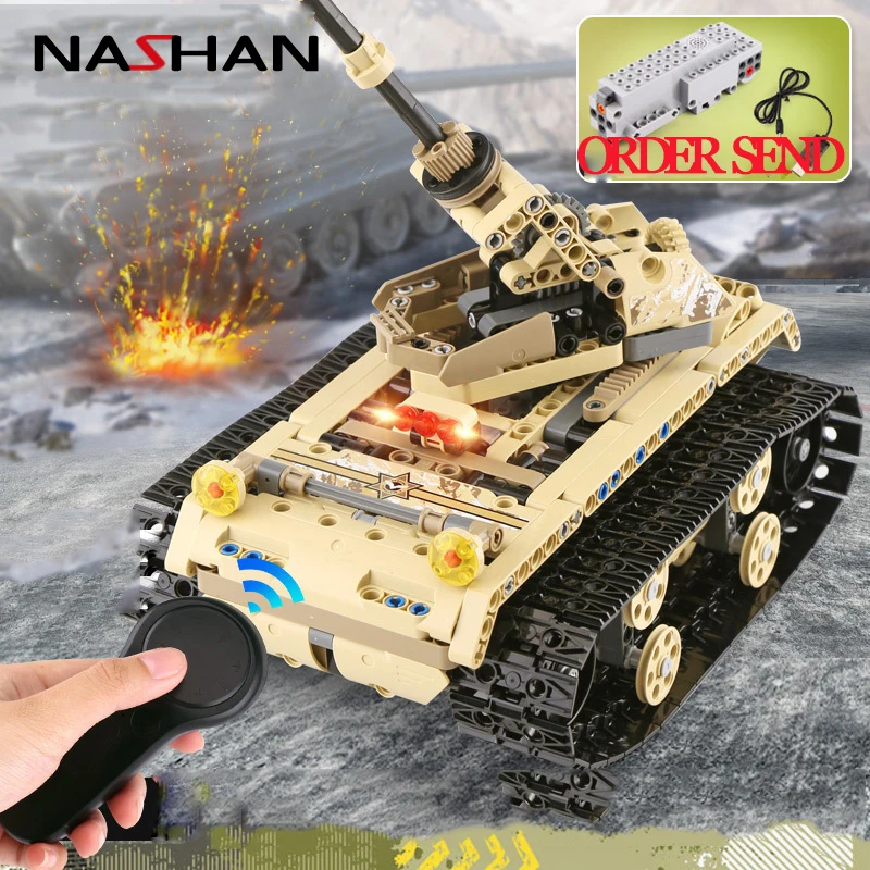 Nashan Motors Drive Rechargeable RC Car Bricks Technic Building Blocks Remote Control Boys Educational Toys For Children | Игрушки и