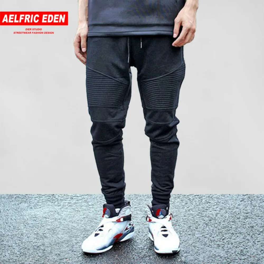 Aelfric Eden G-DRAGON спортивные штаны, плиссированные простые мужские штаны, черные брюки, мужские хлопковые шаровары, удобные повседневные штаны