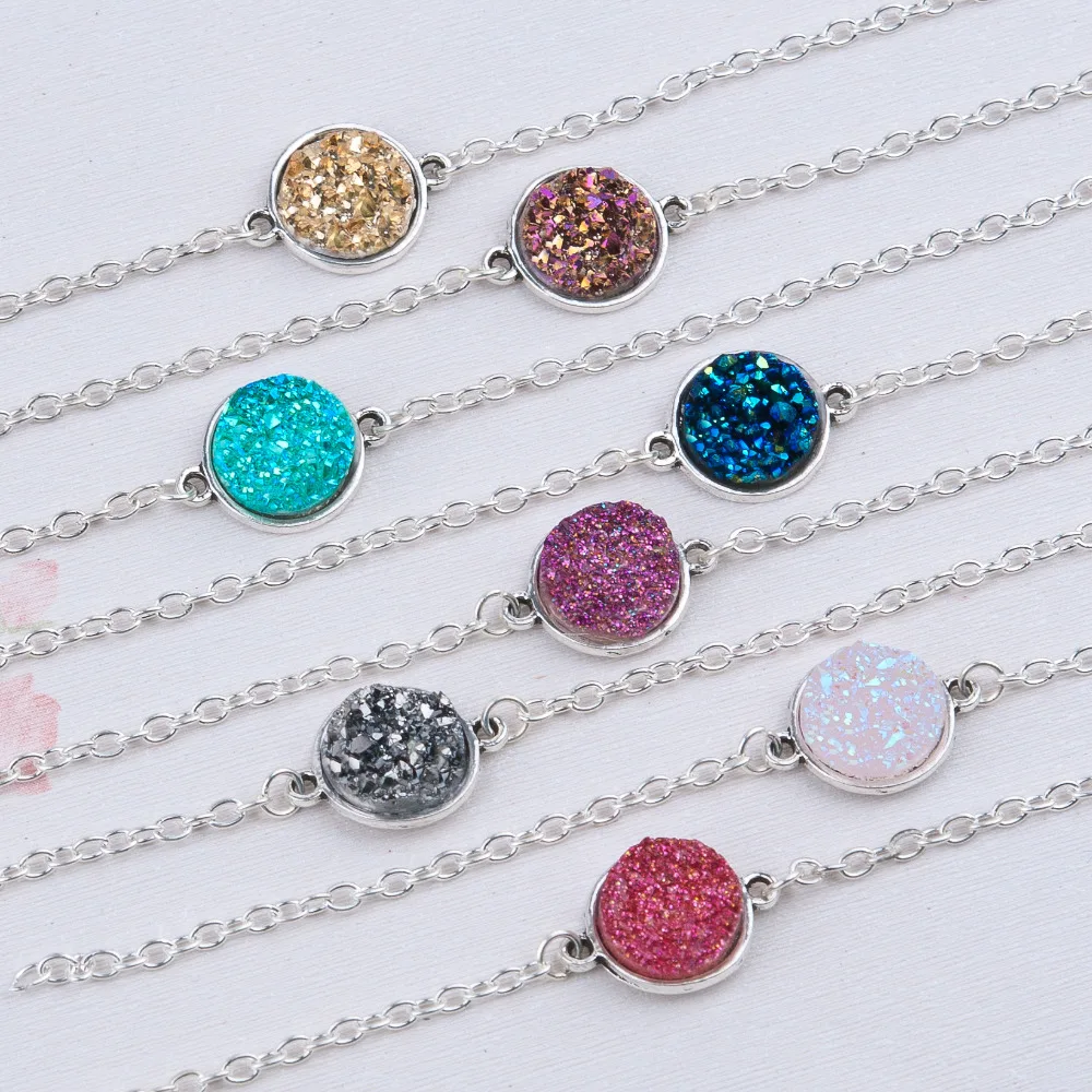 DoreenBeads резиновые Drusy браслеты серебряного цвета и серебристого разноцветные