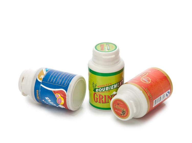 (12 шт./лот) бутылка для жевательной резинки измельчитель трав пластик с