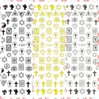 Алмазная линия Tai Ji Cross, 1 лист, рисунок тотемов, клейкие наклейки для дизайна ногтей, наклейки DIY, наконечники F307 # золото, серебро, черный, белый