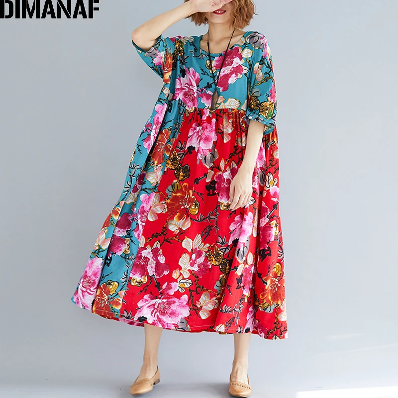 DIMANAF для женщин летнее платье больших размеров одежда Femme элегантные женские Vestidos