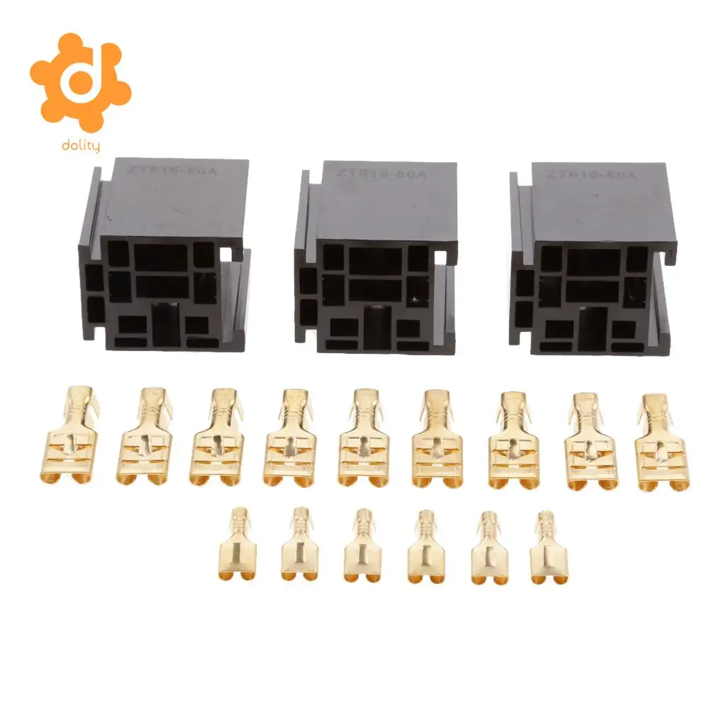 3 шт. автомобильный 80A 5 Pin релейный Разъем Держатель с клеммами|relay connector|holder |