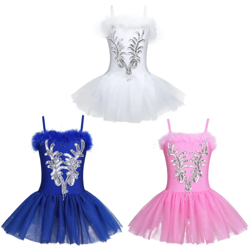 New Swan Girls Ballet Dress with Fingerless Gloves Ballerina Dance Leotards Tutu for Dancewear Clothes | Детская одежда и обувь