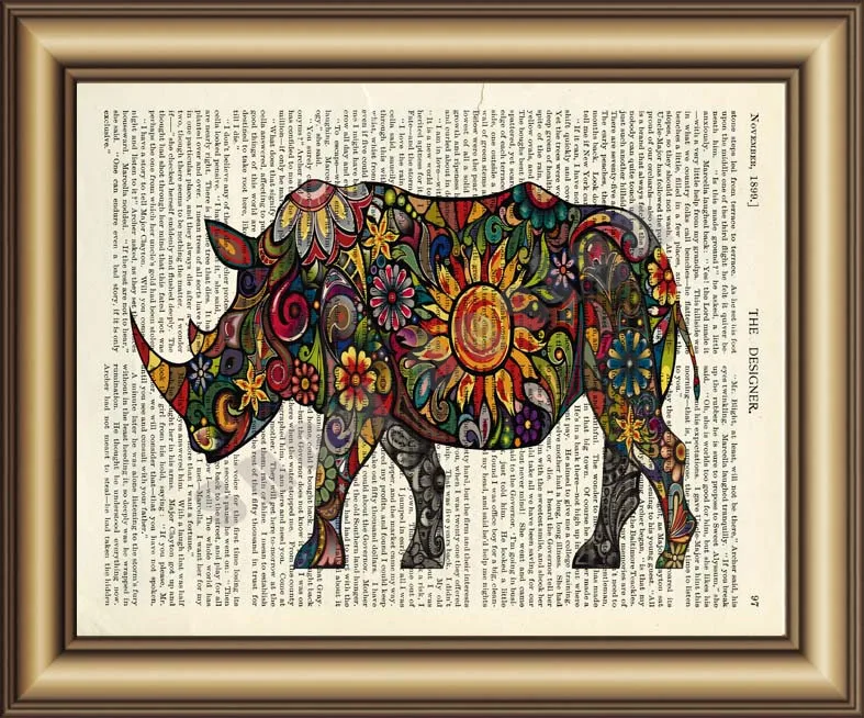 Rhinoceros холст живопись настенная постер печать фотографии для украшения дома