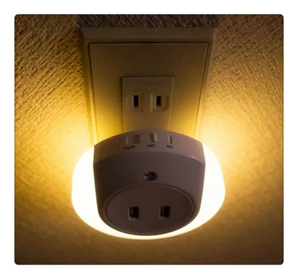 Хит! Умный дизайн светодиодный ночник с датчиком света и двойным USB настенным