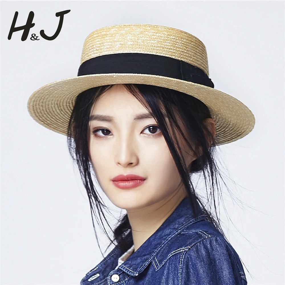 Женская пляжная Шляпка из 100% пшеничной соломы летняя Элегантная шляпка от солнца