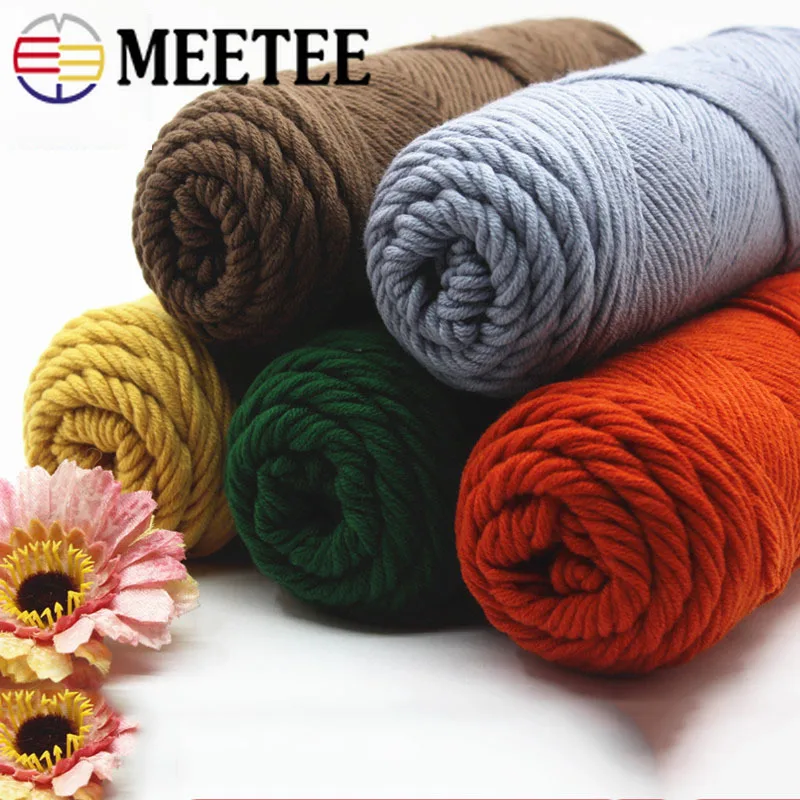Meetee 1 рулон/100 г молочный хлопок Lover Плотная хлопковая пряжа Детские шарфы для